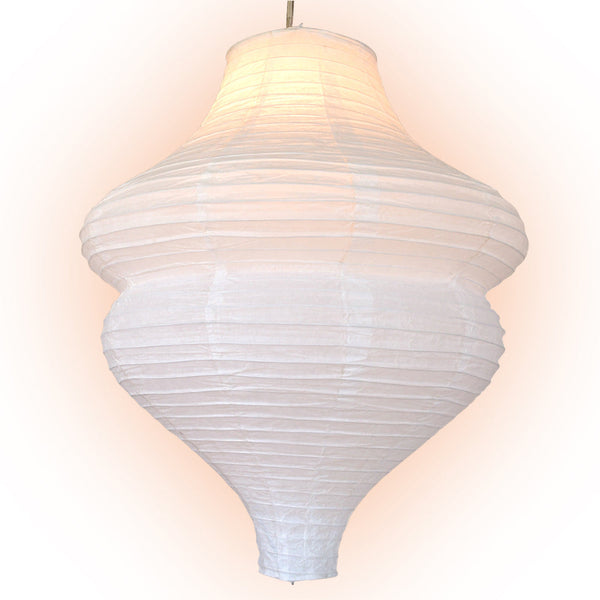 White Beehive Unique Shaped Paper Lantern, 10-inch x 14-inch