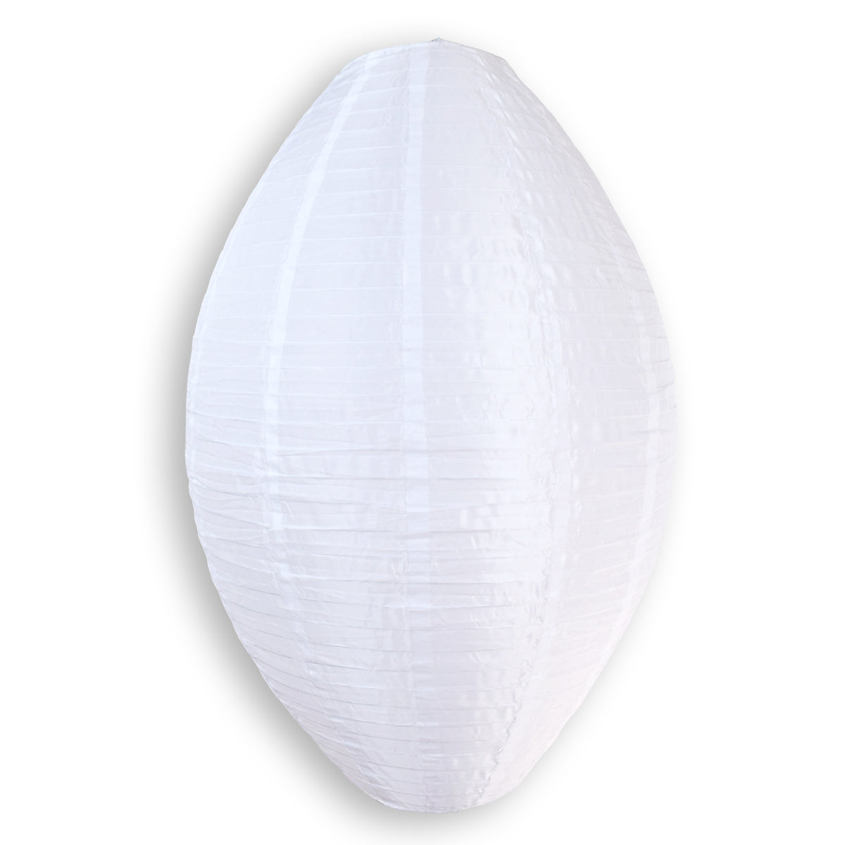 Jumbo White Kawaii Unique Oval Egg Shaped Shimmering Nylon Lantern, 24-inch x 36-inch