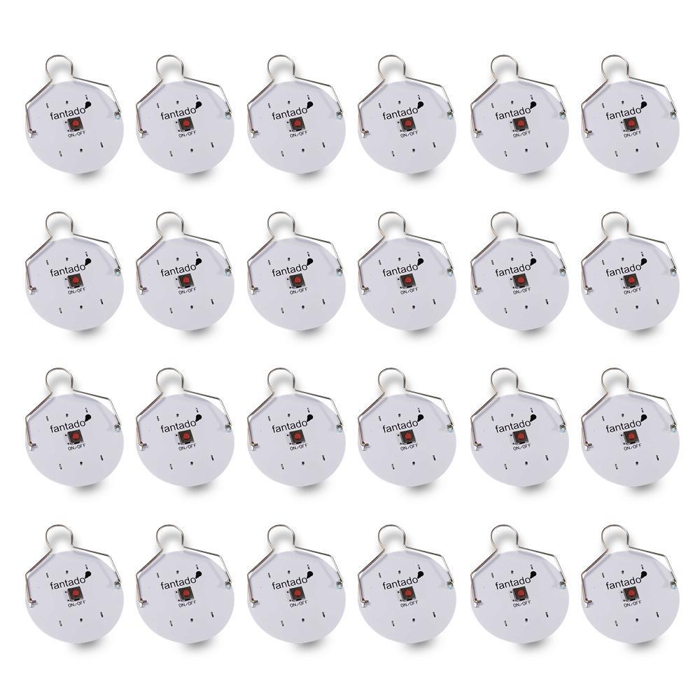 BULK PACK (24) OmniDisk Low Profile LED Hanging Light For Paper Lanterns, Warm White (Battery Powered) - PaperLanternStore.com - Paper Lanterns, Decor, Party Lights & More