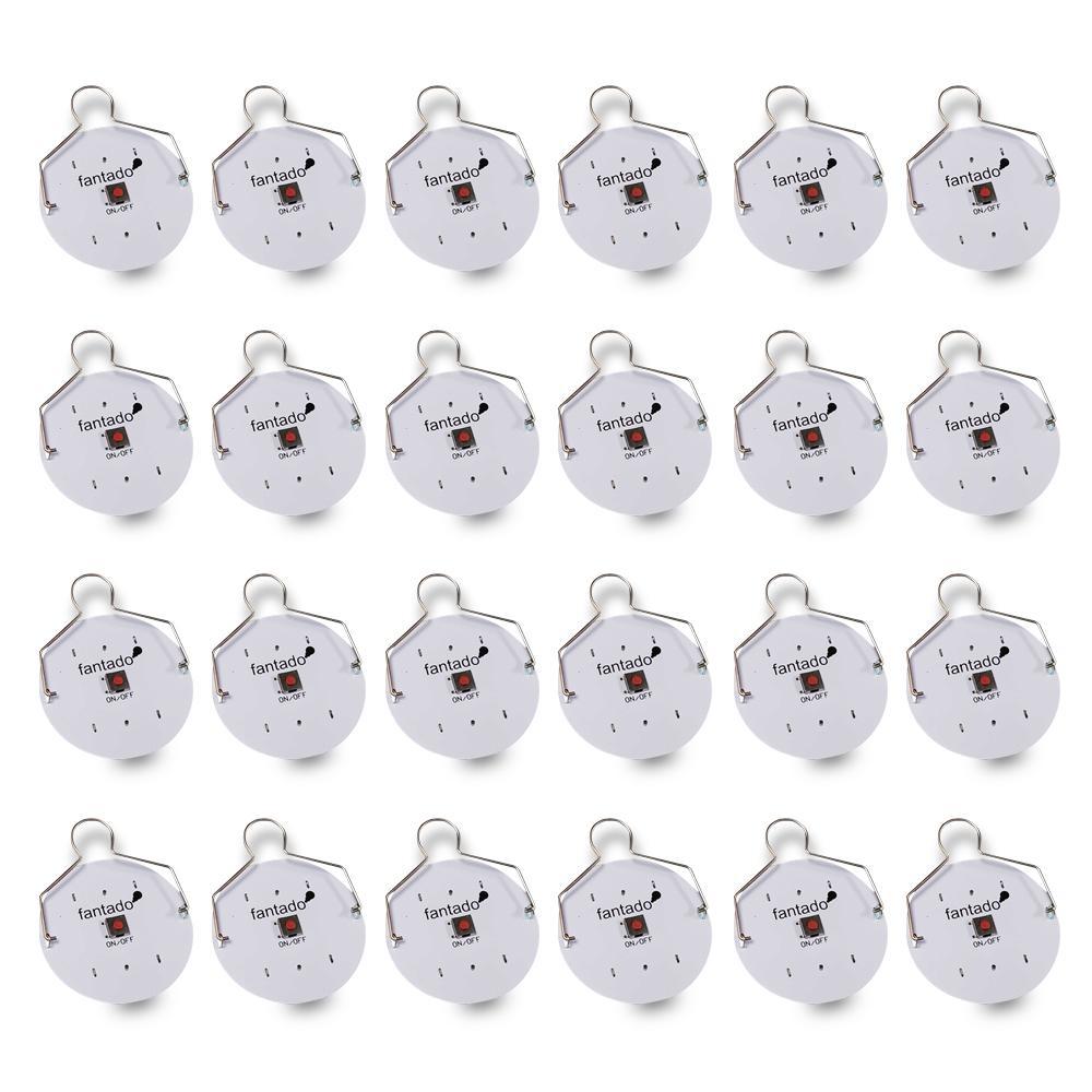 BULK PACK (24) OmniDisk Low Profile LED Hanging Light For Paper Lanterns, Cool White (Battery Powered) - PaperLanternStore.com - Paper Lanterns, Decor, Party Lights &amp; More