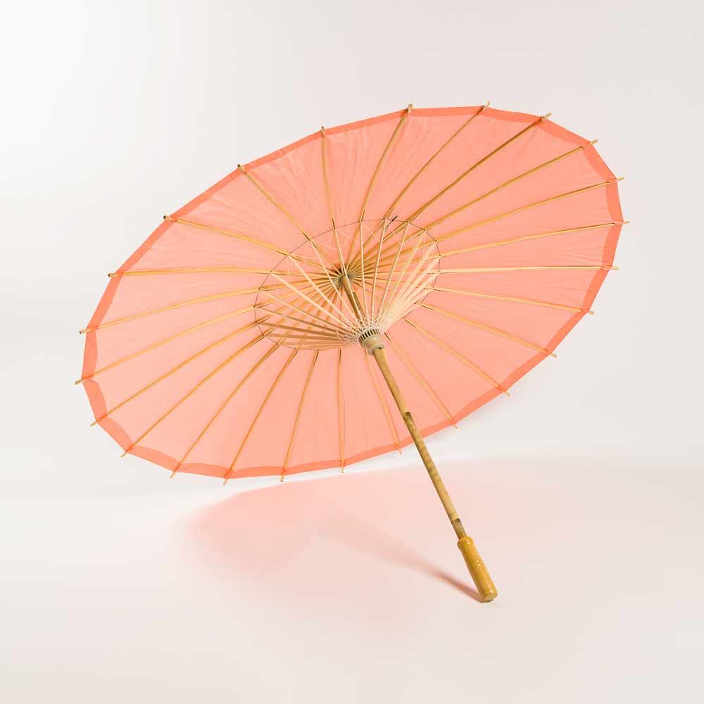 32" Roseate / Pink Coral Paper Parasol Umbrella - PaperLanternStore.com - Paper Lanterns, Decor, Party Lights & More