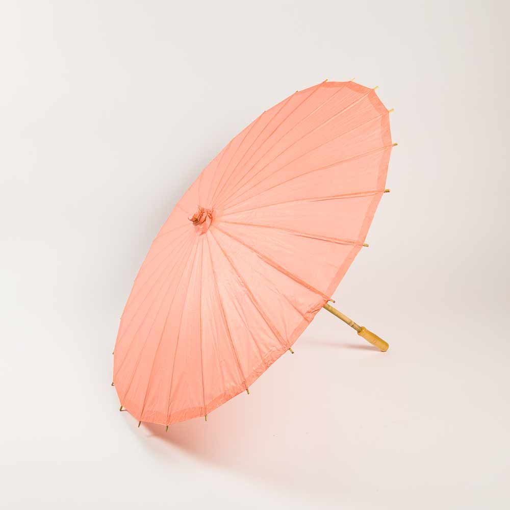 28&quot; Roseate / Pink Coral Paper Parasol Umbrella - PaperLanternStore.com - Paper Lanterns, Decor, Party Lights &amp; More