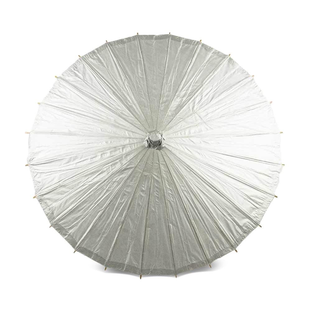 28&quot; Silver Paper Parasol Umbrella - PaperLanternStore.com - Paper Lanterns, Decor, Party Lights &amp; More