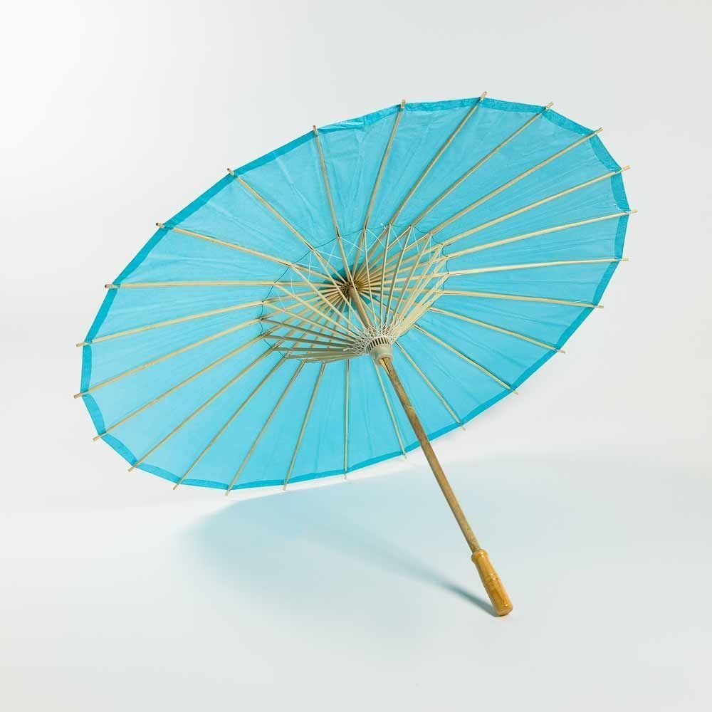 32&quot; Water Blue Paper Parasol Umbrella - PaperLanternStore.com - Paper Lanterns, Decor, Party Lights &amp; More