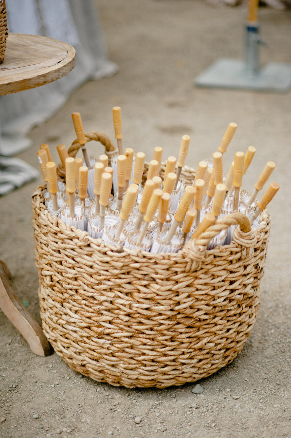 BULK PACK (10) 32&quot; Beige / Ivory Paper Parasol Umbrellas - PaperLanternStore.com - Paper Lanterns, Decor, Party Lights &amp; More