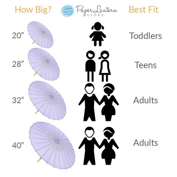 32" Light Purple Parasol Umbrella, Premium Nylon - Luna Bazaar | Boho & Vintage Style Decor