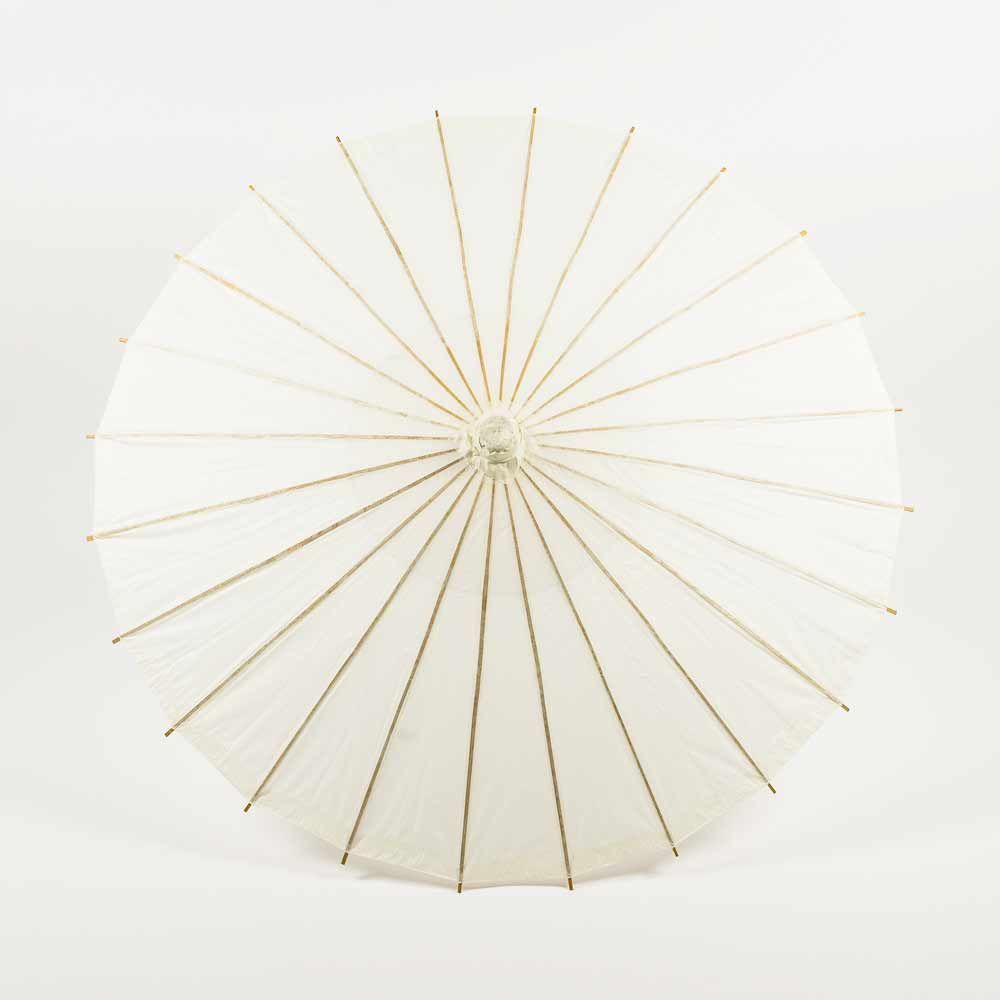 28" Beige/Ivory Paper Parasol Umbrella - PaperLanternStore.com - Paper Lanterns, Decor, Party Lights & More