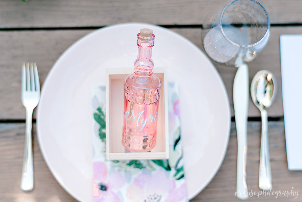 3 Pack | 6.6&quot; Marguerite Pink Vintage Glass Bottle with Cork - DIY Wedding Flower Bud Vases - PaperLanternStore.com - Paper Lanterns, Decor, Party Lights &amp; More