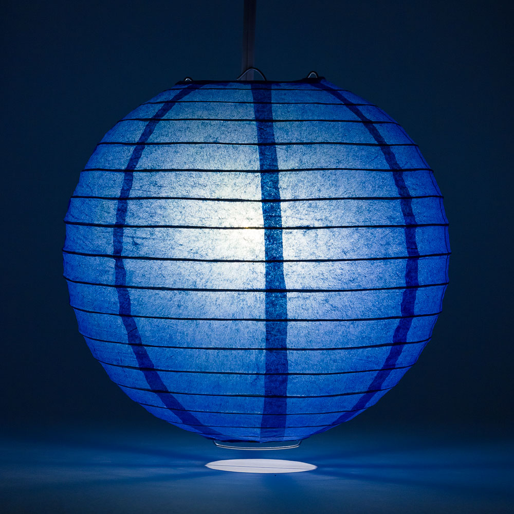 30&quot; Dark Blue Jumbo Round Paper Lantern, Even Ribbing, Chinese Hanging Wedding &amp; Party Decoration - PaperLanternStore.com - Paper Lanterns, Decor, Party Lights &amp; More