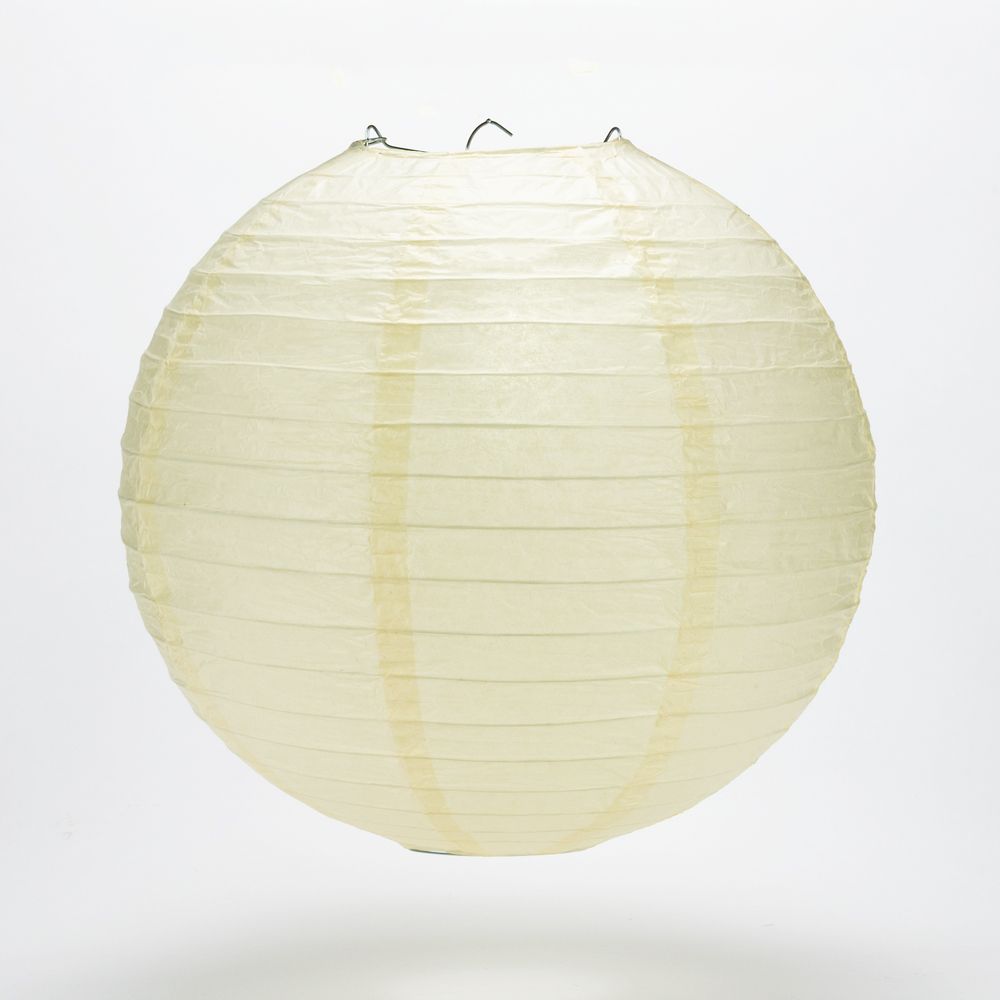 30&quot; Ivory Jumbo Round Paper Lantern, Even Ribbing, Chinese Hanging Wedding &amp; Party Decoration - PaperLanternStore.com - Paper Lanterns, Decor, Party Lights &amp; More