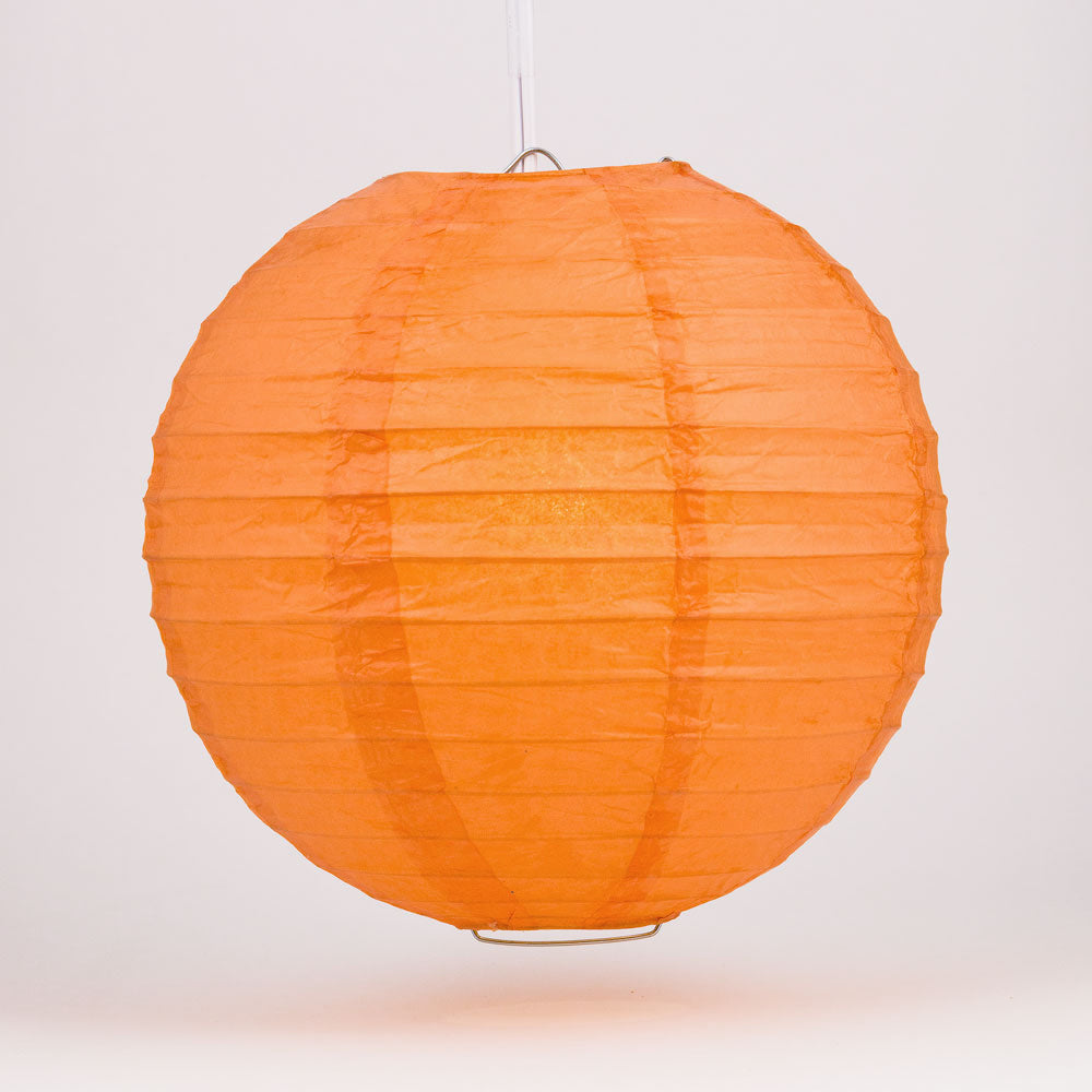 30&quot; Burnt Orange Jumbo Round Paper Lantern, Even Ribbing, Chinese Hanging Wedding &amp; Party Decoration - PaperLanternStore.com - Paper Lanterns, Decor, Party Lights &amp; More