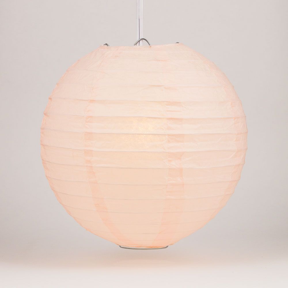 30&quot; Rose Quartz Pink Jumbo Round Paper Lantern, Even Ribbing, Chinese Hanging Wedding &amp; Party Decoration - PaperLanternStore.com - Paper Lanterns, Decor, Party Lights &amp; More