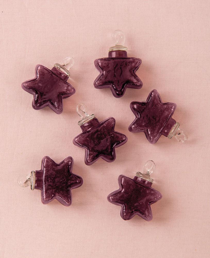 Purple Imogen Mini Recycled Glass Star Ornament, Set of 6 - PaperLanternStore.com - Paper Lanterns, Decor, Party Lights &amp; More