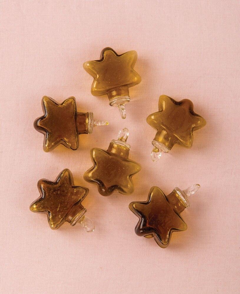 Root Beer Brown Imogen Mini Recycled Glass Star Ornament, Set of 6 - PaperLanternStore.com - Paper Lanterns, Decor, Party Lights &amp; More
