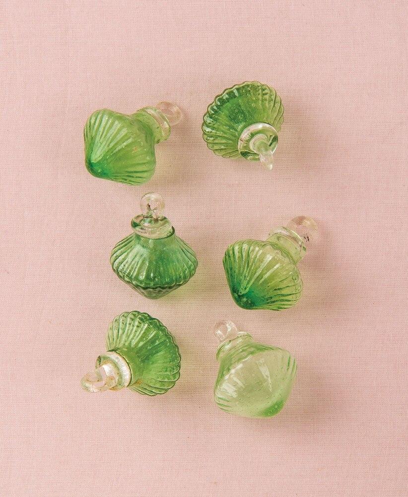 Light Green Iris Mini Recycled Glass Bulb Ornament, Set of 6 - PaperLanternStore.com - Paper Lanterns, Decor, Party Lights &amp; More