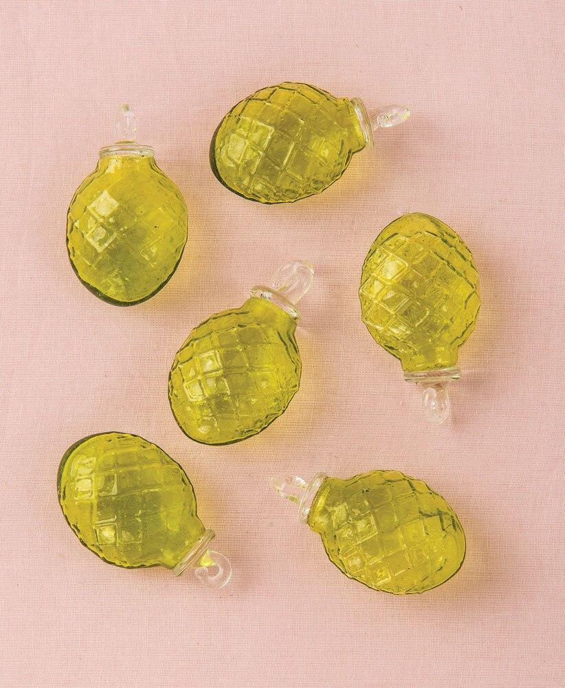 Bottle Green Willow Mini Recycled Glass Ornament, Set of 6 - PaperLanternStore.com - Paper Lanterns, Decor, Party Lights &amp; More