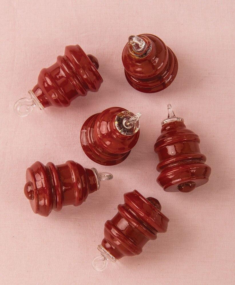 Chipotle Red Bella Mini Recycled Glass Ornament, Set of 6 - PaperLanternStore.com - Paper Lanterns, Decor, Party Lights &amp; More
