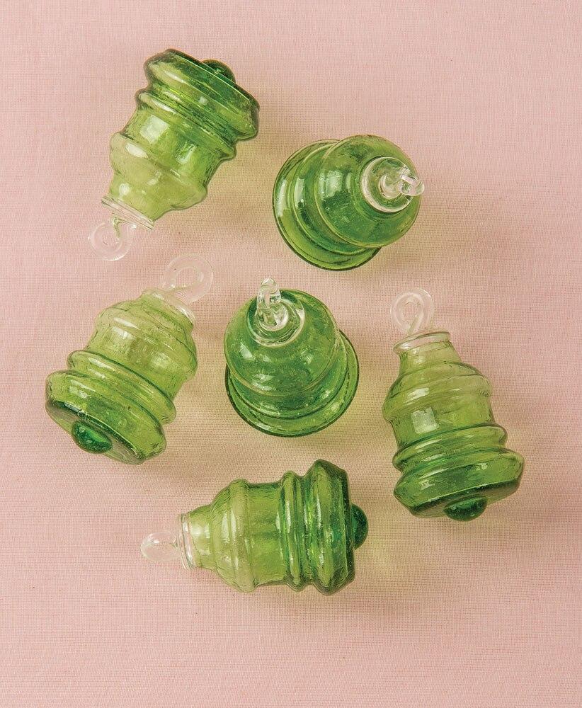 Light Green Bella Mini Recycled Glass Ornament, Set of 6 - PaperLanternStore.com - Paper Lanterns, Decor, Party Lights &amp; More