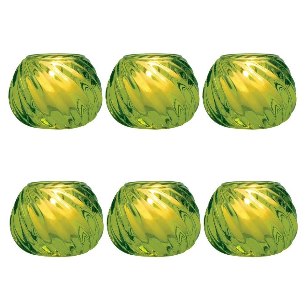 Chartreuse Green Isabella Glass Candle Holder, Set of 6 - PaperLanternStore.com - Paper Lanterns, Decor, Party Lights &amp; More