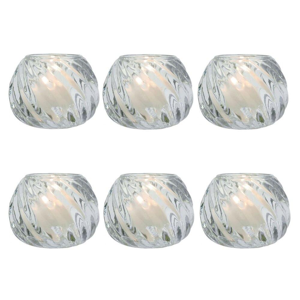 Clear Isabella Colored Glass Candle Holder, Set of 6 - PaperLanternStore.com - Paper Lanterns, Decor, Party Lights &amp; More