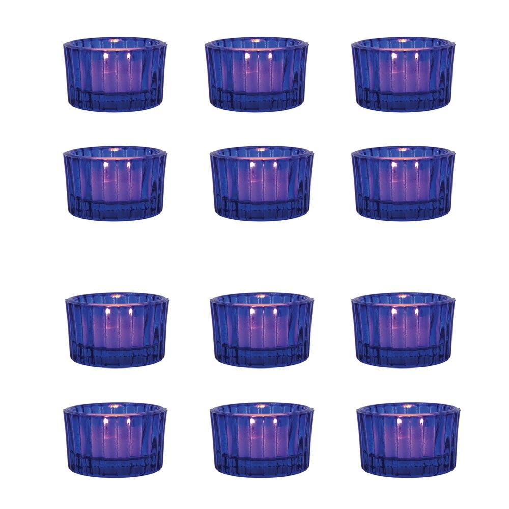 Cobalt Blue Cleo Colored Glass Tealight Holder, Set of 12 - PaperLanternStore.com - Paper Lanterns, Decor, Party Lights &amp; More