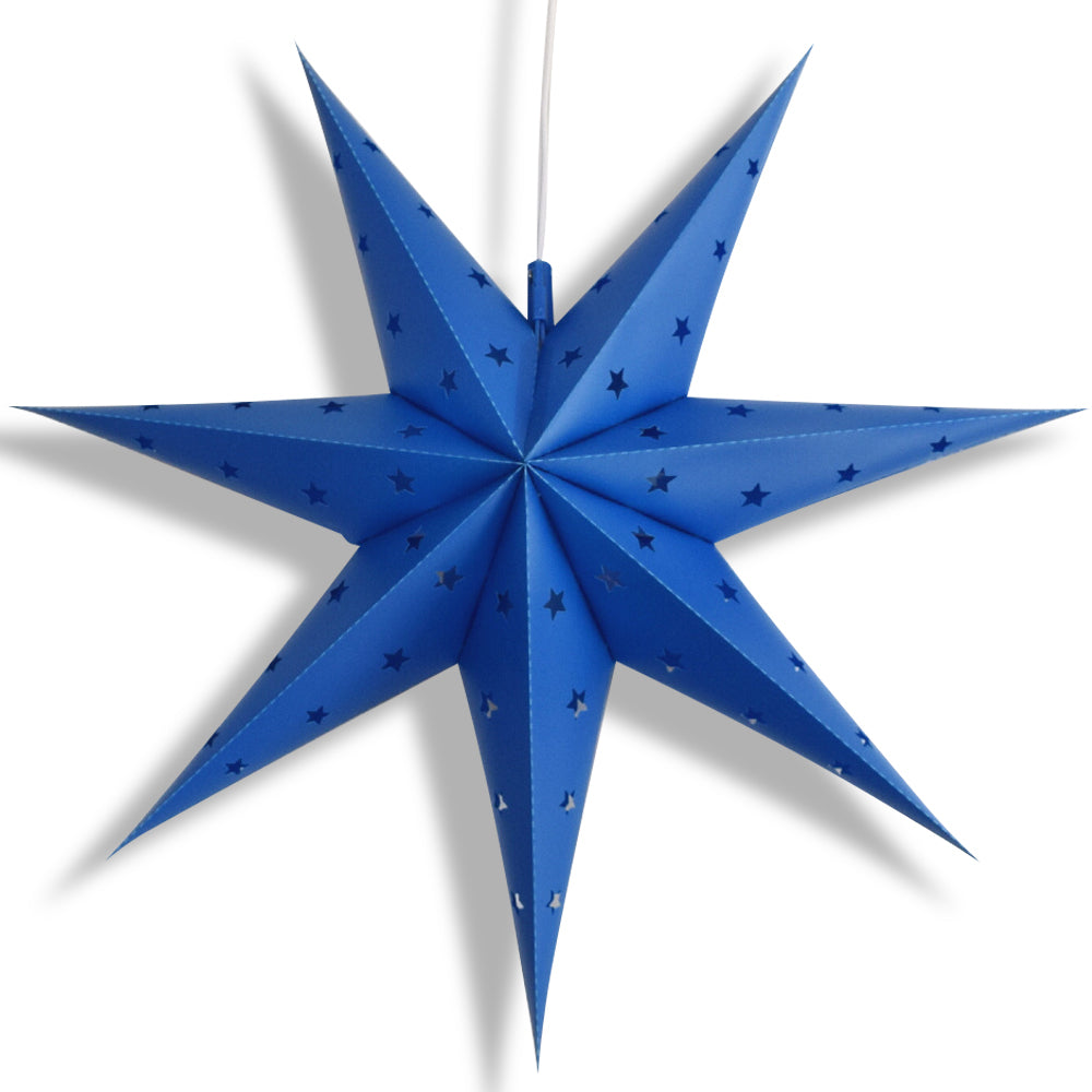 29" Dark Blue 7-Point Weatherproof Star Lantern Lamp, Hanging Decoration (Shade Only)