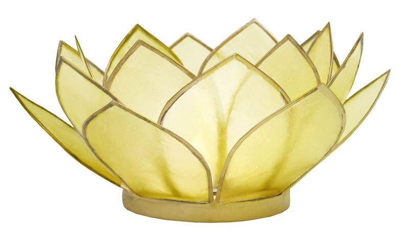 Gold Nani Medium Capiz Lotus Candle Holder - PaperLanternStore.com - Paper Lanterns, Decor, Party Lights &amp; More