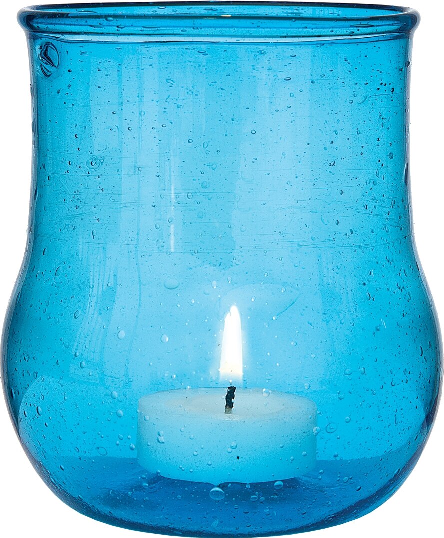 Turquoise Blue Surf Recycled Glass Candle Holder and Vase - PaperLanternStore.com - Paper Lanterns, Decor, Party Lights &amp; More