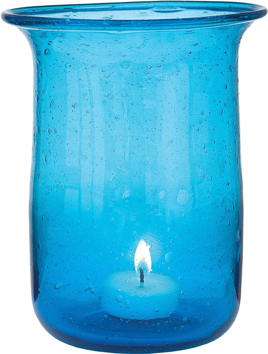Turquoise Blue Tidal Recycled Glass Tall Vase - PaperLanternStore.com - Paper Lanterns, Decor, Party Lights &amp; More