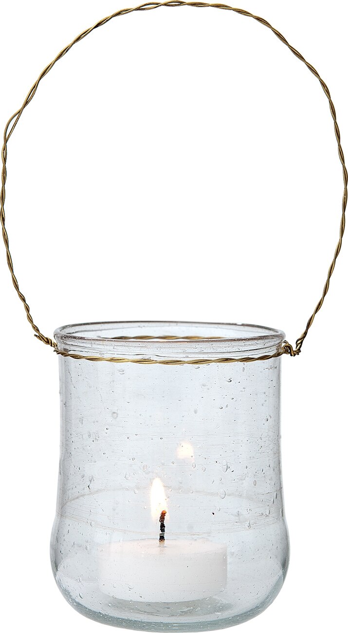 Clear Sand Piper Recycled Glass Hanging Candle Holder - PaperLanternStore.com - Paper Lanterns, Decor, Party Lights &amp; More