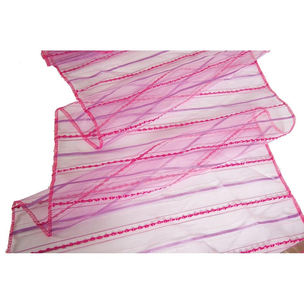 Fuchsia Pink Cobalt Blue Organza Stripe Table Runner - PaperLanternStore.com - Paper Lanterns, Decor, Party Lights &amp; More