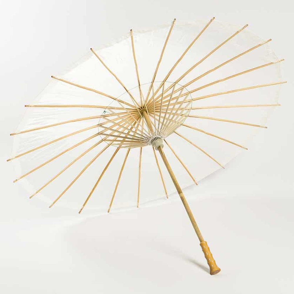28&quot; Beige / Ivory Parasol Umbrella, Premium Nylon with Elegant Handle