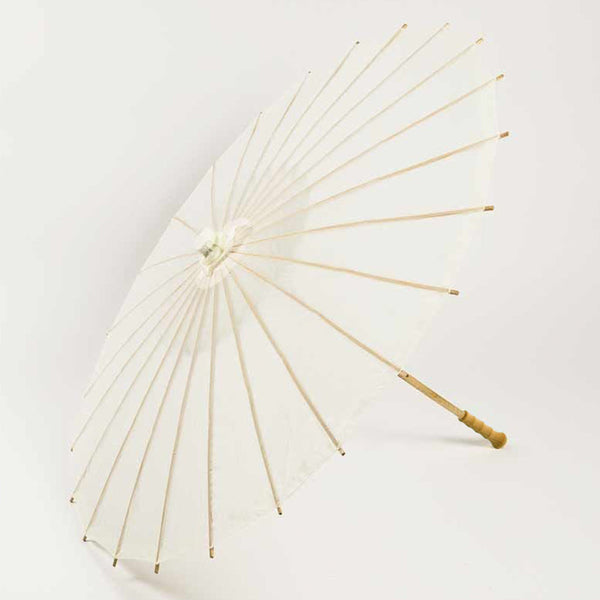 28 Inch Beige / Ivory Parasol Umbrella, Premium Nylon - LunaBazaar.com - Discover.Decorate. Celebrate.