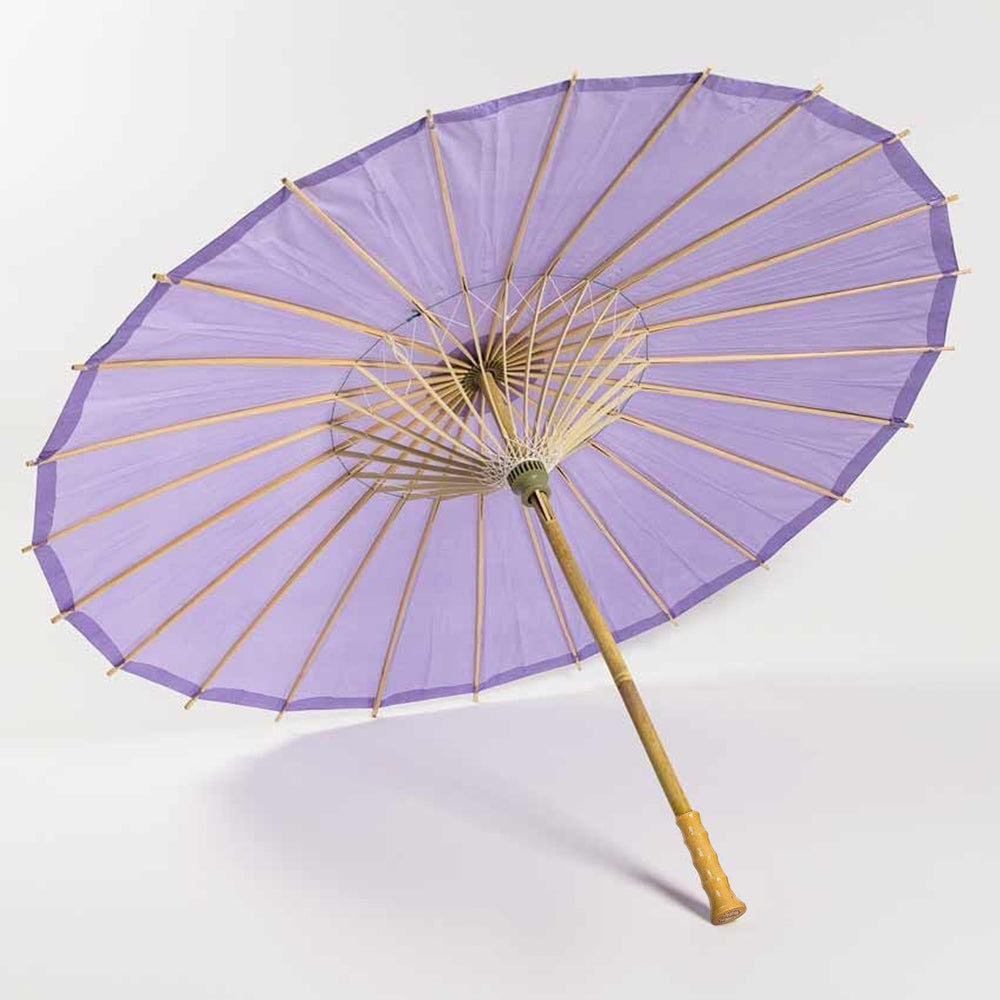 BULK PACK (10-Pack) 32&quot; Lavender Paper Parasol Umbrella with Elegant Handle