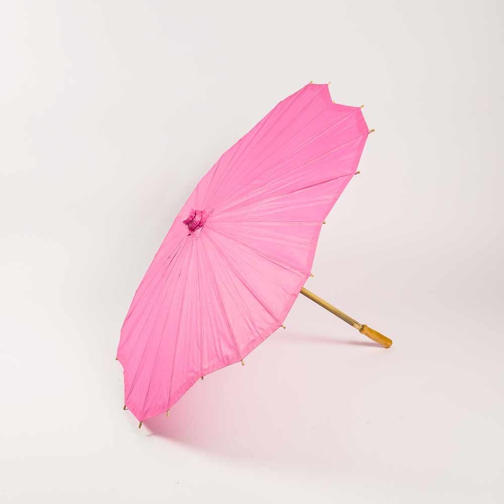 32&quot; Fuchsia Paper Parasol Umbrella, Scallop Blossom Shaped - PaperLanternStore.com - Paper Lanterns, Decor, Party Lights &amp; More