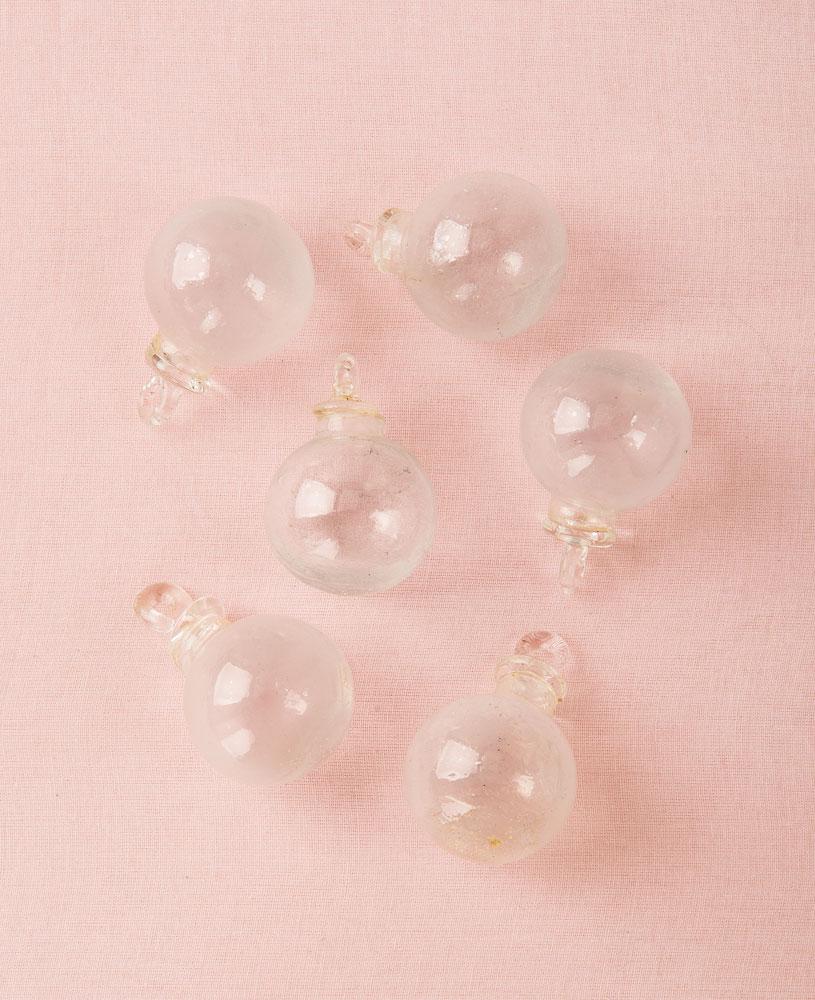 Rustic Clear Cassandra Mini Recycled Glass Ball Ornament, Set of 6 - PaperLanternStore.com - Paper Lanterns, Decor, Party Lights &amp; More