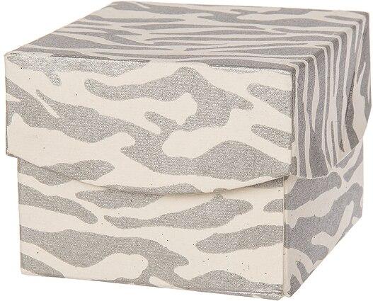 Silver Zebra Print Extra Small Paper Gift Box - PaperLanternStore.com - Paper Lanterns, Decor, Party Lights &amp; More