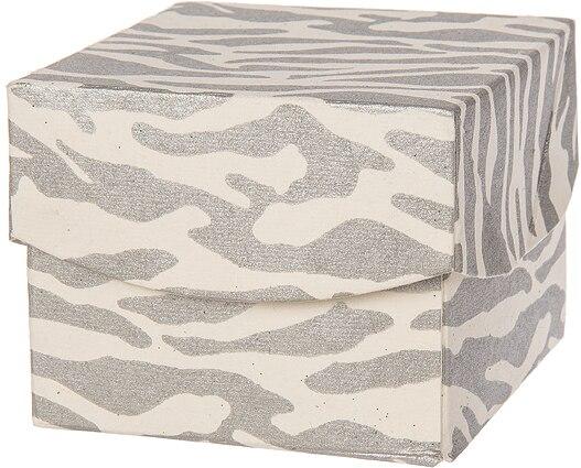 Silver Zebra Print Small Paper Gift Box - PaperLanternStore.com - Paper Lanterns, Decor, Party Lights &amp; More