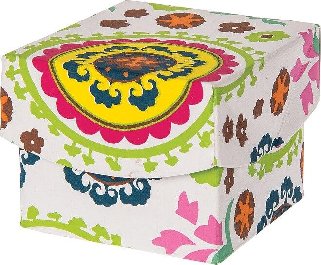 White Suzani Extra Small Paper Gift Box - PaperLanternStore.com - Paper Lanterns, Decor, Party Lights &amp; More