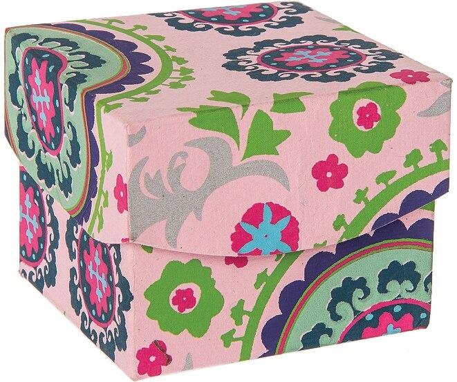 Pink Suzani Extra Small Paper Gift Box - PaperLanternStore.com - Paper Lanterns, Decor, Party Lights &amp; More