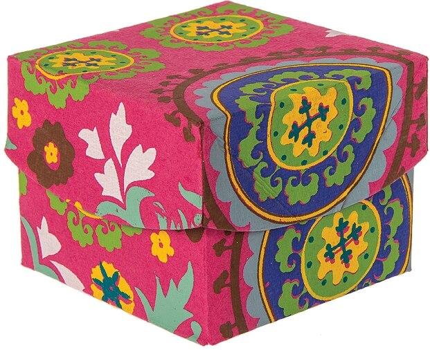 Fuchsia Pink Suzani Extra Small Paper Gift Box - PaperLanternStore.com - Paper Lanterns, Decor, Party Lights &amp; More