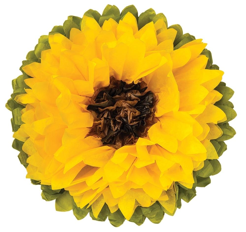 Extra Large Tissue 20 Inch Paper Sunflower  Pom Pom - PaperLanternStore.com - Paper Lanterns, Decor, Party Lights &amp; More