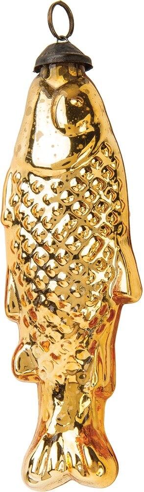 Mercury Glass Fish Ornament, Medium Gold - PaperLanternStore.com - Paper Lanterns, Decor, Party Lights &amp; More
