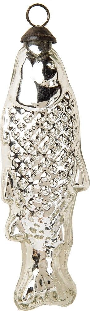 Mercury Glass Fish Ornament, Medium Silver - PaperLanternStore.com - Paper Lanterns, Decor, Party Lights & More
