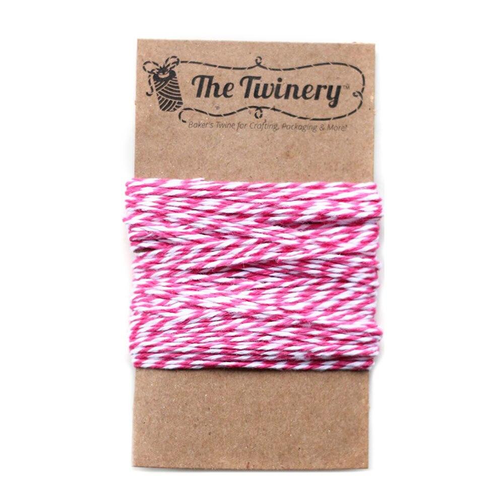 Fuchsia Pink Striped Baker&#39;s Twine 15 Yards - PaperLanternStore.com - Paper Lanterns, Decor, Party Lights &amp; More
