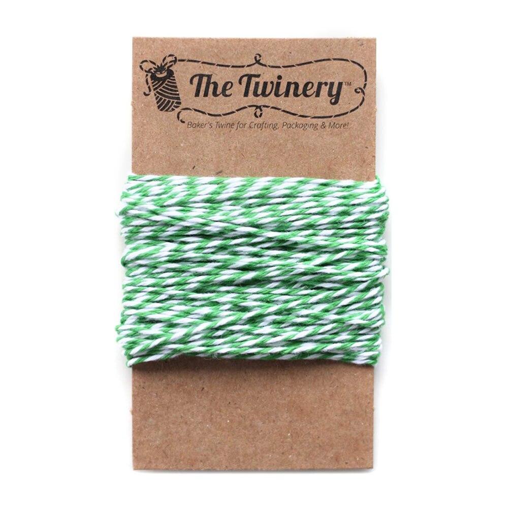 Grass Green Striped Baker&#39;s Twine 15 Yards - PaperLanternStore.com - Paper Lanterns, Decor, Party Lights &amp; More