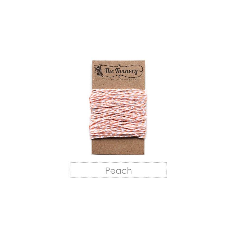 Peach Striped Baker&#39;s Twine 15 Yards - PaperLanternStore.com - Paper Lanterns, Decor, Party Lights &amp; More