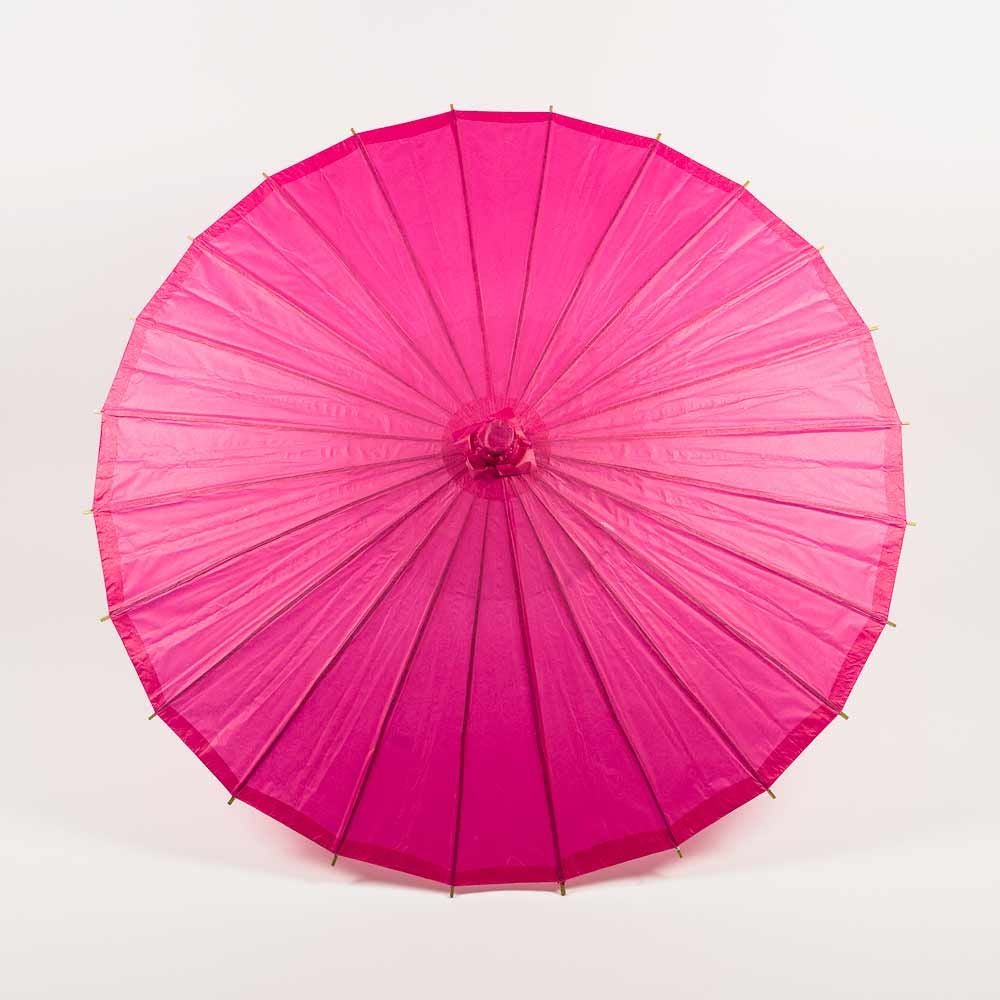 BULK PACK (10-Pack) 32&quot; Fuchsia Paper Parasol Umbrella with Elegant Handle