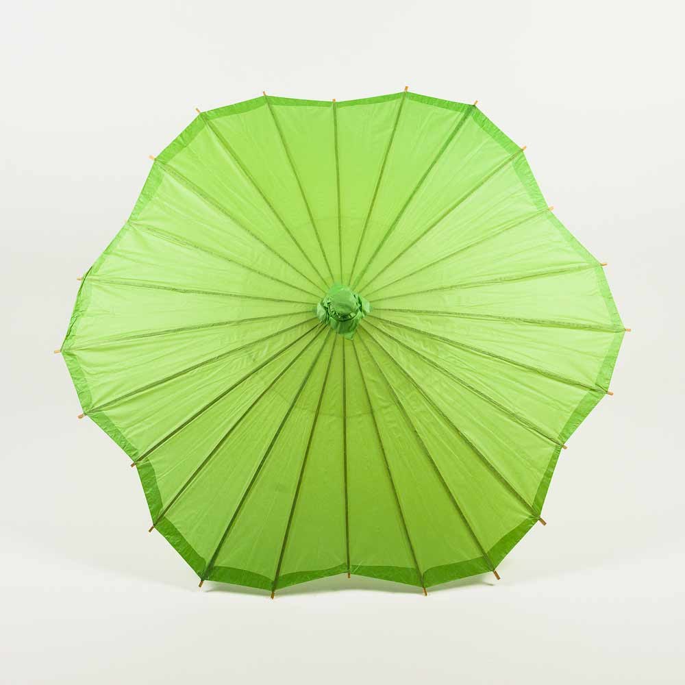 32 Inch Grass Greenery Paper Parasol Umbrella, Scallop Blossom Shaped - LunaBazaar.com - Discover.Decorate. Celebrate.