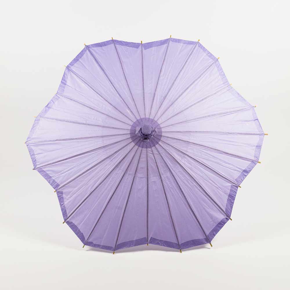 32" Lavender Paper Parasol Umbrella, Scallop Blossom Shaped - PaperLanternStore.com - Paper Lanterns, Decor, Party Lights & More